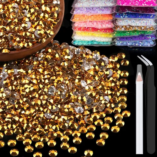 Miniatura 8 de 5000 piezas de diamantes de imitación de resina de 0.118 pulgadas a granel, color verde oscuro AB con parte trasera plana, diamantes de imitación