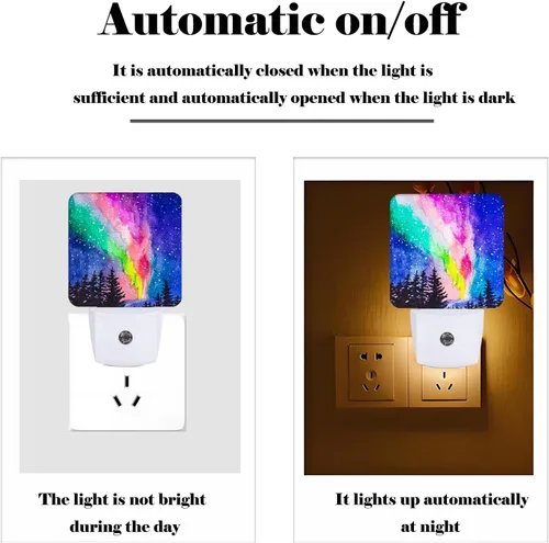 Miniatura 3 de Northern Lights - Luz nocturna enchufable, lámpara nocturna con sensor automático, lámpara de noche del atardecer al amanecer, decoración del hogar