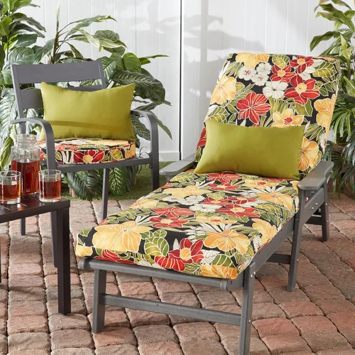 Miniatura 5 de Cojín redondo reversible para asiento de comedor de 18 pulgadas (paquete de 2), Aloha Black Floral