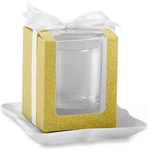 Miniatura 4 de Kate Aspen 36 piezas de caja de regalo de cristalería dorada de 9 onzas. Accesorio de recuerdo de fiesta para bodas, despedidas de soltera, baby