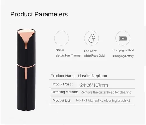 Miniatura 3 de Depilación facial para mujeres, removedor de vello sin dolor, rasuradora impermeable, con luz LED para cara, bigote, labio, barbilla, recargable