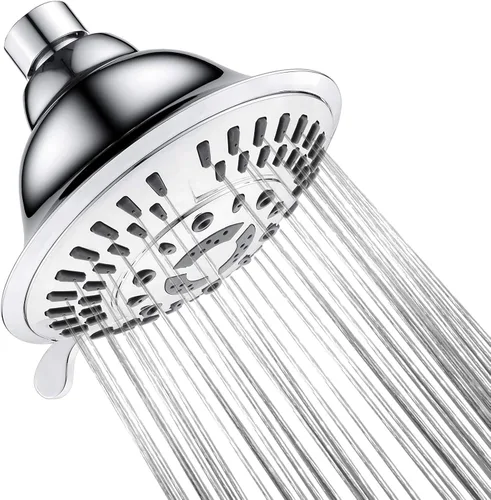 Miniatura 10 de BRIGHT SHOWERS - Cabezal de ducha de lluvia de alta presión, cabezal de ducha fijo con 5 ajustes de rociado, ángulo ajustable y boquillas Bronce