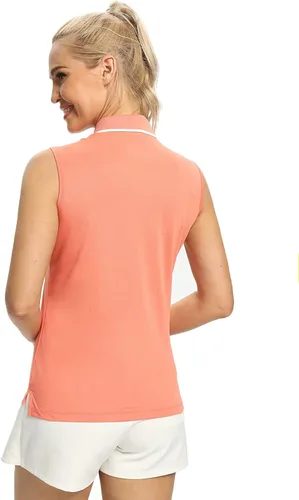 Miniatura 4 de Camisetas tipo polo para mujer, sin mangas, para golf, tenis, UPF 50+, ligeras