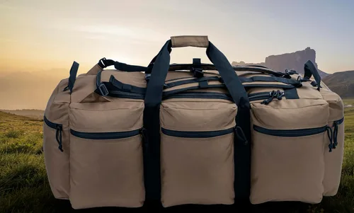 Miniatura 31 de Bolsa de lona militar grande de 100 L, bolsa de lona para despliegue, equipo deportivo, bolsa de equipaje de viaje con correas desmontables para AT