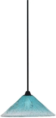 Miniatura 56 de Toltec Lighting Paramount - Mini colgante de 1 luz en acabado negro mate con cristal de arte perla de 7 pulgadas y estilo negro
