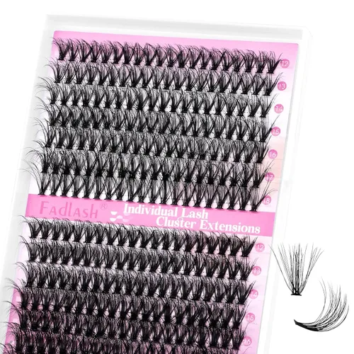 Miniatura 17 de Racimos de pestañas individuales, bandeja mixta, rizado D, extensiones para colocar en casa (40D-0.07 mm-D, 15/32 de pulgada-45/64 de pulgada)