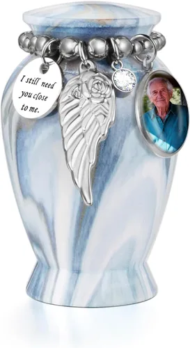 Miniatura 26 de Dletay Urnas pequeñas para cenizas humanas, recuerdo de 2.85 pulgadas, mini urna de cremación conmemorativa para mujeres y hombres, urnas funerarias
