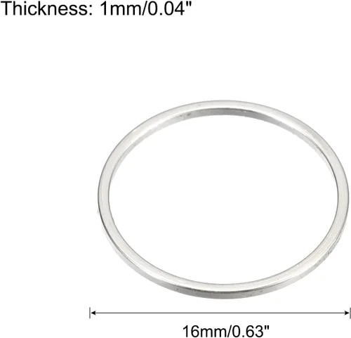 Miniatura 2 de MECCANIXITY Aretes redondos con cuentas, anillo de enlace de bisel abierto de círculo, anillo de enlace para hacer joyas Tono plateado