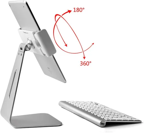 Miniatura 3 de Soporte para tableta, soporte de escritorio de aluminio giratorio de 360°, compatible con Galaxy Tab S8 de 7 a 13 pulgadas, iPad Pro/Air/Mini