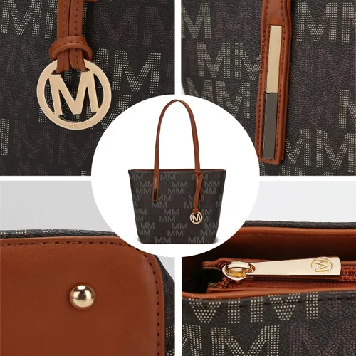 Miniatura 5 de MKF Collection Bolso Satchel para Mujer, Bolso de Hombro, Bolso Tote Pequeño y Cartera de Muñeca de Cuero Vegano por Mia K