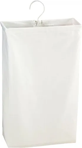 Household Essentials 148 bolsa colgante de lona de algodón para ropa sucia | Blanco, 6 x 16 x 27 pulgadas (largo x ancho x alto)