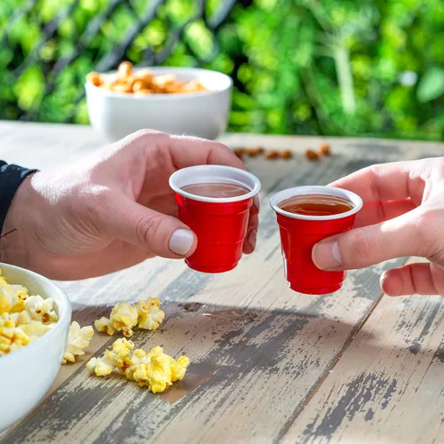Miniatura 3 de GUSTO [2 onzas – 300 unidades de mini vasos desechables – Vasos de chupito de gelatina roja para fiestas y eventos (paquete anteriormente cómodo)