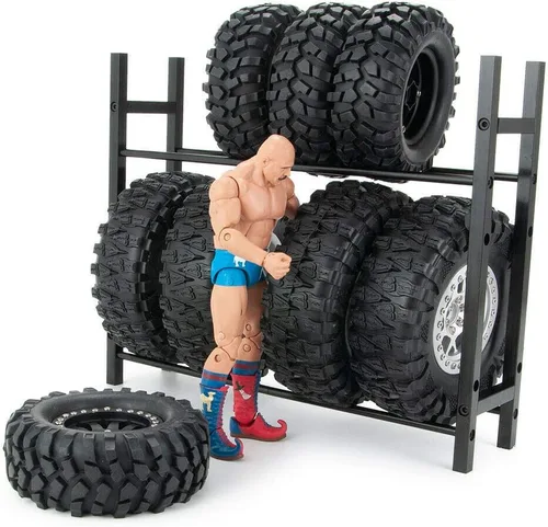Miniatura 5 de RC Car Alloy Tire Rack/Rack de rueda para llanta de 1.9 '' 2.2 "Llanta SCX10 D90 CC01 TRX4 RC Crawler (negro)