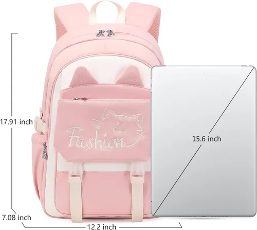 Miniatura 5 de GeeWin Mochila escolar para niñas, estudiantes, mochila para exteriores, Rosado, Mochilas Daypack