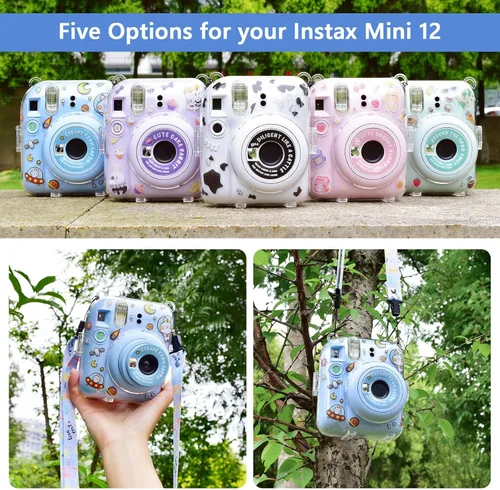 Miniatura 6 de Funda rígida transparente mejorada con adhesivo de bricolaje para cámara instantánea Fujifilm Instax Mini 12, funda transparente Instax Mini 12