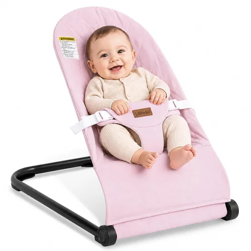 Miniatura 10 de Bouncer para bebé, asiento de gorila portátil para bebés con arnés de seguridad de 3 puntos, asiento ergonómico hinchable, gorila para bebés de 0 a