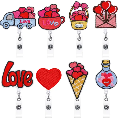 Miniatura 7 de 8 carretes retráctiles de fieltro para gafete de enfermera, diseño lindo con temática, regalo pediátrico para enfermeras, doctores, tarjetas