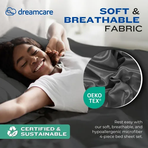Miniatura 465 de DREAMCARE Juego de sábanas Queen – 6 piezas Sábanas de enfriamiento – hasta 15” Sábanas profundas tamaño Queen – Colección 2500 Supreme – Extra 03