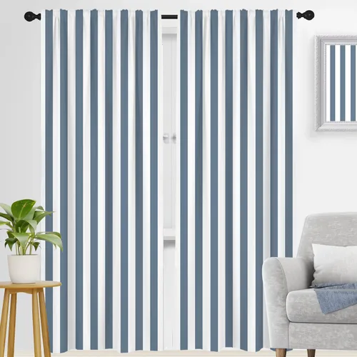 Miniatura 25 de zokyer Cortinas de ventana a rayas beige crema, modernas rayas verticales de 63 pulgadas de largo, 2 paneles, cortinas bohemias neutras para niños