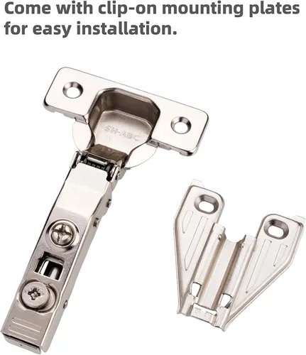 Miniatura 4 de DecoBasics Bisagras de gabinete de cierre suave de superposición completa para armarios de cocina, bisagra de puerta oculta de marco frontal