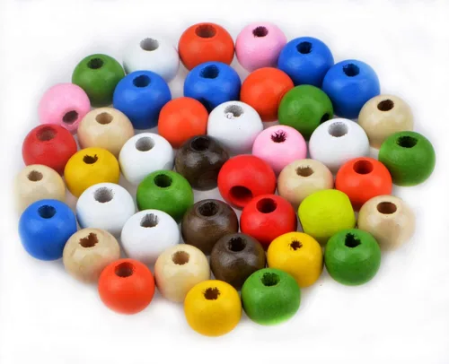 Miniatura 53 de AD Beads Cuentas de madera con espacio libre para manualidades, cuentas de madera con agujero grande surtidas para hacer collares, pulseras