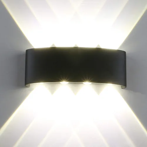 Miniatura 8 de Yosoan Moderna lámpara de pared LED IP65 impermeable con placa de respaldo, 8W 86V-265V blanco cálido 3000K aluminio interior exterior montaje
