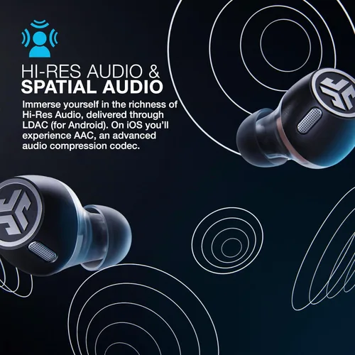 Miniatura 3 de JLab Epic Lab Edition - Auriculares inalámbricos verdaderos, controladores duales híbridos, audio espacial, BT multipunto, carga inalámbrica