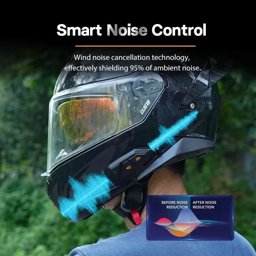 Miniatura 6 de FreedConn Casco de motocicleta Bluetooth auricular intercomunicador con música compartida, universal FG 3,937.0 ft 6 vías sistemas de comunicación