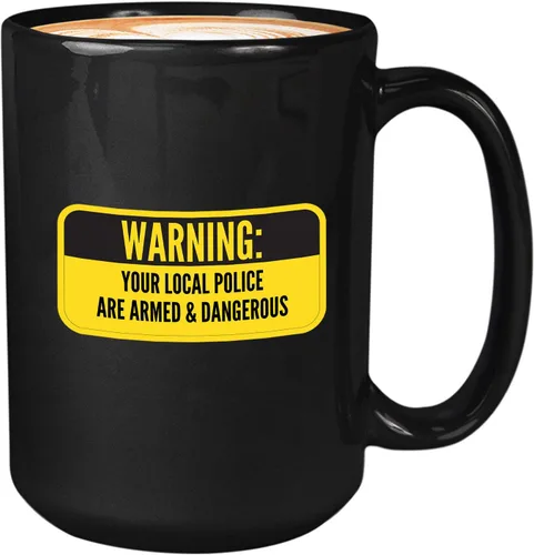 Bubble Hugs Taza de café política con texto en inglés "Your Police Are Armed", Police Cops Democrático, Policía Democrática, Capitalismo