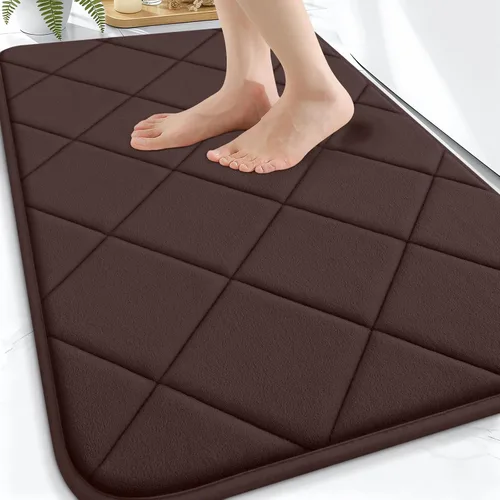 Miniatura 22 de OLANLY Tapete de baño de espuma viscoelástica de 24 x 16 pulgadas, ultra suave y absorbente, lavable a máquina, cómodo tapete de baño para suelo