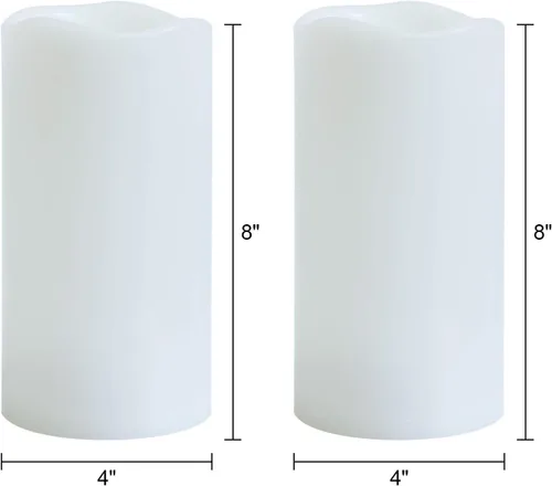 Miniatura 6 de GenSwin Velas impermeables sin llama para exteriores con temporizador remoto, velas LED parpadeantes grandes que funcionan con pilas para linternas