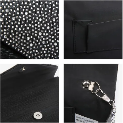 Miniatura 5 de Dasein Bolso de mano de satén esmerilado para mujer, bolso cruzado para fiesta, graduación, boda, sobre