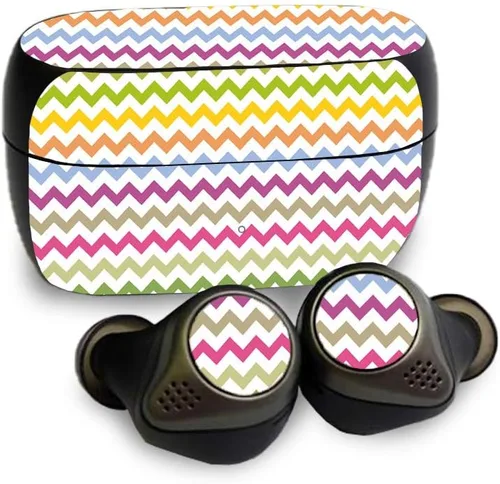 MightySkins Skin compatible con Jabra Elite 85T - Rainbow Chevron | Funda protectora de vinilo duradera y única | Fácil de aplicar, quitar y cambiar
