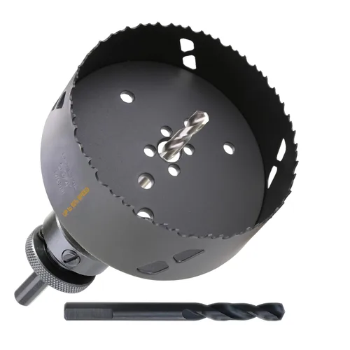 Miniatura 20 de Sierra de agujero de 4-1/2" de HSS bimetálica para madera, paneles de yeso, plástico, aluminio, acero suave, hierro, metal, acero inoxidable. Broca