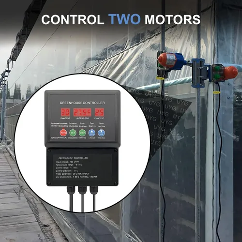 Miniatura 4 de UYGALAXY Controlador inteligente de termostato de motor enrollable de invernadero para ventilación eléctrica con controlador automático