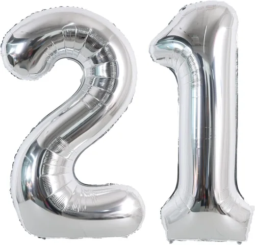 Miniatura 14 de TONIFUL Globos plateados de 40 pulgadas con números grandes del 0 al 9, número 8, globos digitales de aluminio de helio Mylar con números grandes