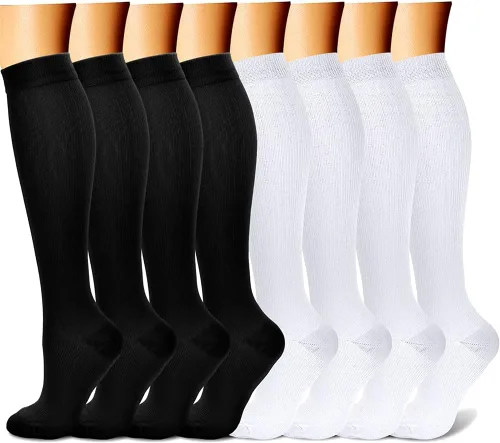 Miniatura 30 de CHARMKING Calcetines de compresión para mujeres y hombres para circulación (8 pares) 15-20 mmHg, mejor soporte para ciclismo atlético