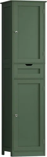 Miniatura 18 de Iwell Armario de almacenamiento de 57.8 pulgadas de alto con 2 cajones y 2 estantes ajustables, armario de cocina con 4 puertas, armario alto