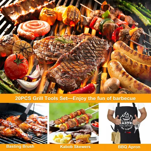 Miniatura 8 de MUJUZE - Accesorios para parrilla, regalos de barbacoa para hombres, juegos de parrilla para papá, accesorios de barbacoa con delantal para papá