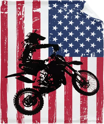 Miniatura 46 de Manta de motocross Racer deportes extremos estampada súper suave de franela de felpa ligera y acogedora para niños y hombres, regalo para sofá Dirt