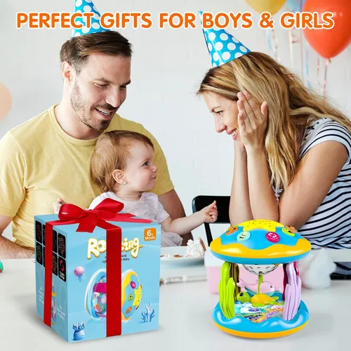 Miniatura 7 de Juguetes para Bebés de 6 a 12 Meses, Proyector Giratorio Musical 4 en 1, Juguetes Infantiles Iluminados para la Hora Boca Abajo de 6-9 12-18 Meses