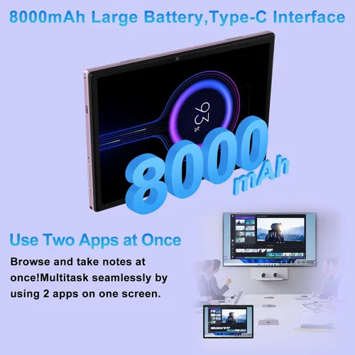 Miniatura 4 de Tablet Android 15, 30 GB de RAM + 128 GB de ROM 1 TB TF, tableta 2025 con teclado y mouse, pantalla táctil de 10.1 pulgadas, batería de 8000 mAh