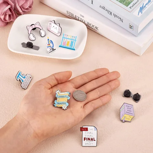 Miniatura 72 de Pandahall - Broches esmaltados de aleación con varios temas, broche de solapa, juego de pines esmaltados