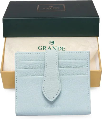 Miniatura 67 de Grande -3803 Cartera unisex, Azul (Iced Blue), Cartera delgada de cuero con cierre a presión pequeño