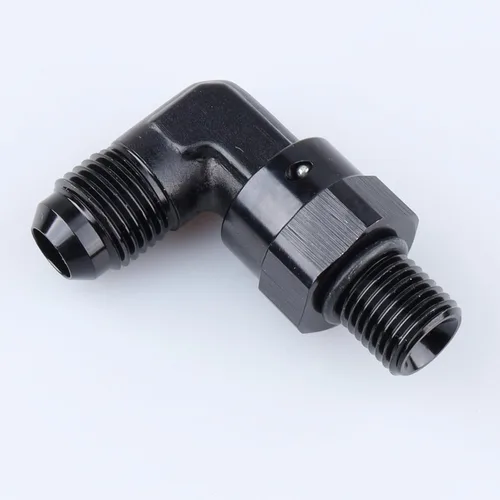 Miniatura 9 de AC PERFORMANCE Adaptador de ajuste de rosca de tubo de aluminio de 90 grados -8 AN macho a -8 AN ORB con junta tórica O Ring Port giratorio, negro