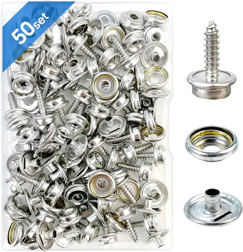 Kit de broches de lona, broches de acero inoxidable de grado marino para cubierta de barco - Kit de broches para cubierta de barco 3/8" broches de