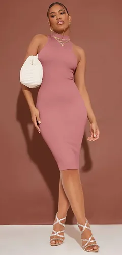 Miniatura 5 de GOBLES Vestido sexy para mujer, cuello alto, elegante, sin mangas, con cuello alto