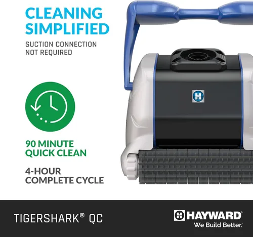 Miniatura 3 de Hayward W3RC9990CUB TigerShark QC - Limpiador robótico para piscinas con limpieza rápida, aspiradora automática para piscinas enterradas de hasta 20
