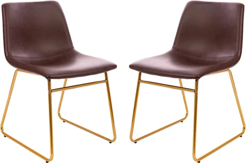 Miniatura 13 de Flash Furniture Butler LeatherSoft - Juego de 2 sillas de altura para mesa de comedor de 18 pulgadas, estilo moderno de mediados de siglo