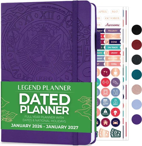 Miniatura 10 de Legend Planner Enero 2026 - Enero 2027 Agenda semanal y mensual fechada para alcanzar tus objetivos, aumentar la productividad y vivir más feliz.